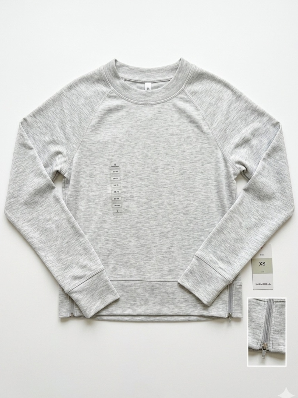 NWT SHAMBHALA Women’s XS Heather Gray Long-Sleeve Pullover Top